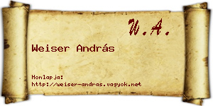 Weiser András névjegykártya